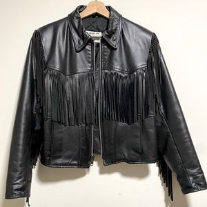 LEATHER FRINGE JACKET